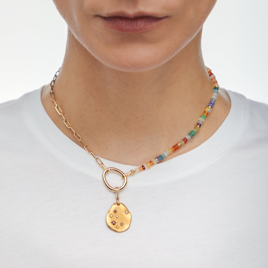 Collier or jaune avec pierres Mellerio