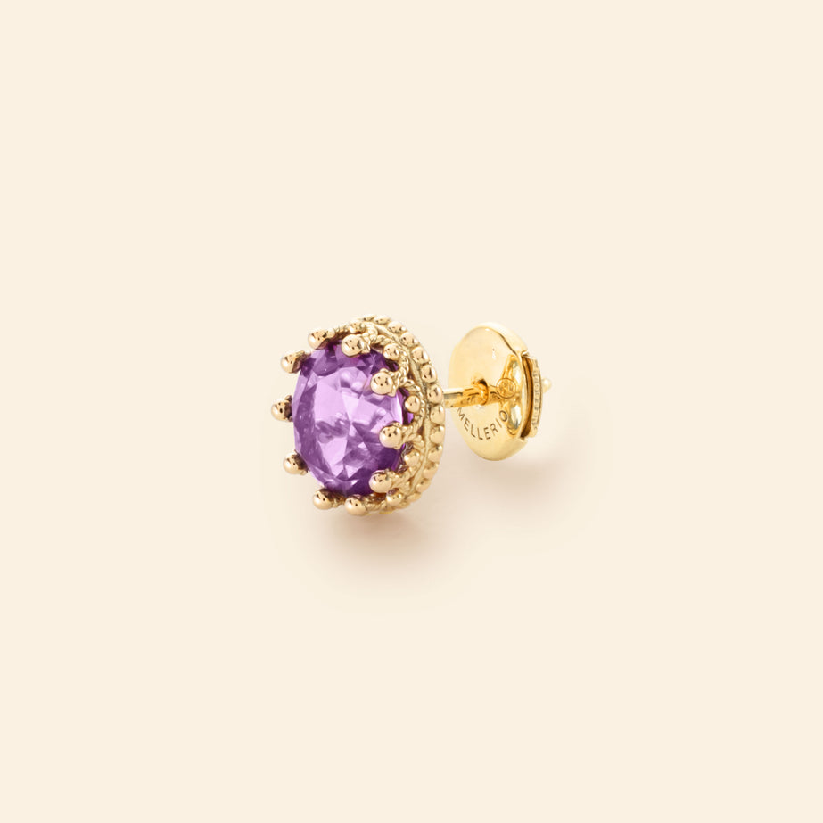 Pierreries Stud Amethyst