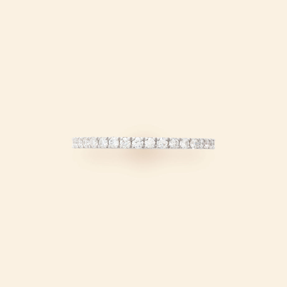 Micro Serti Wedding Band White gold