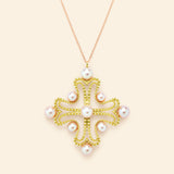 Nina Jumbo Necklace Pearls Green gold