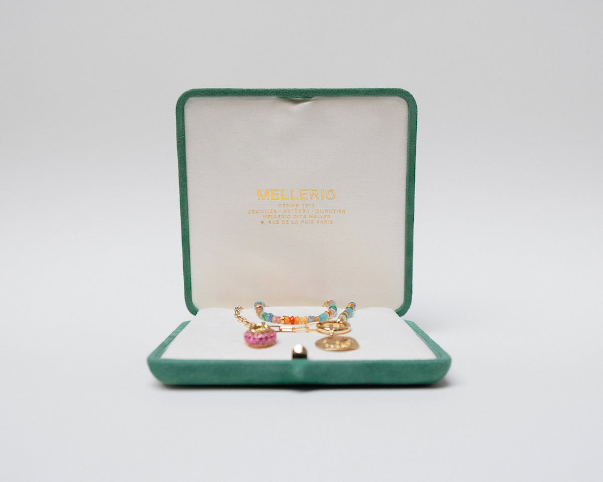 Ecrin Bijoux or jaune et pierres précieuses Mellerio