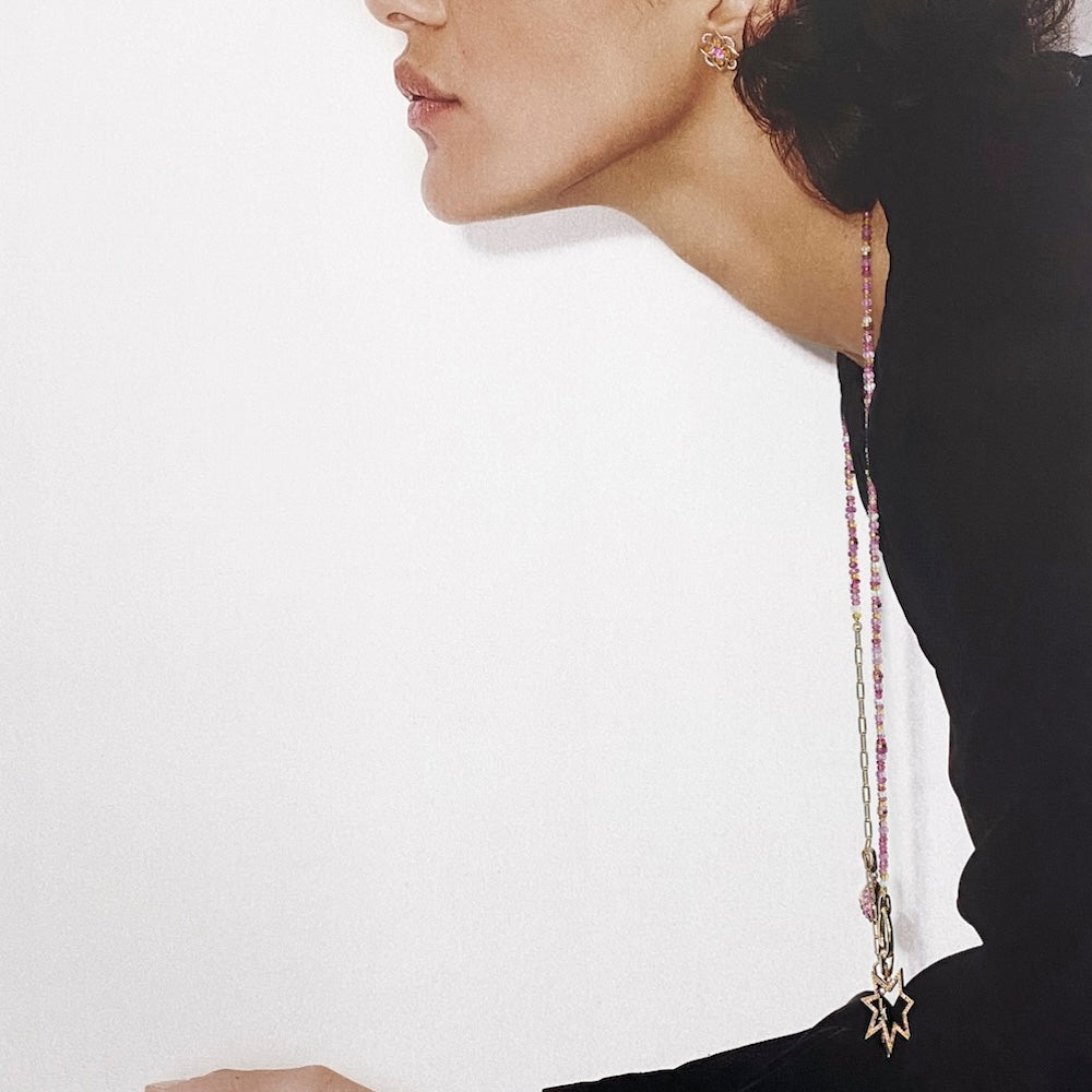 Lien Pierres Rose L Necklace