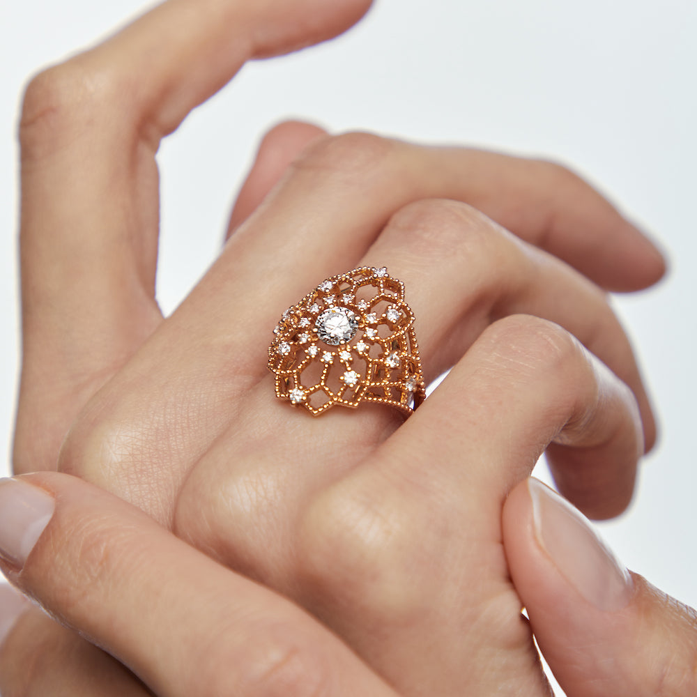 Bague Maglia Or rose