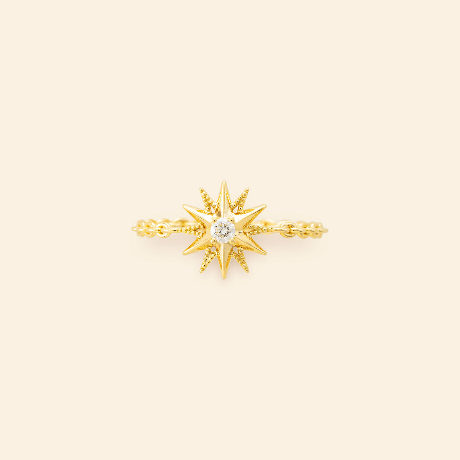 Bague or jaune avec diamants joaillerie fine Mellerio