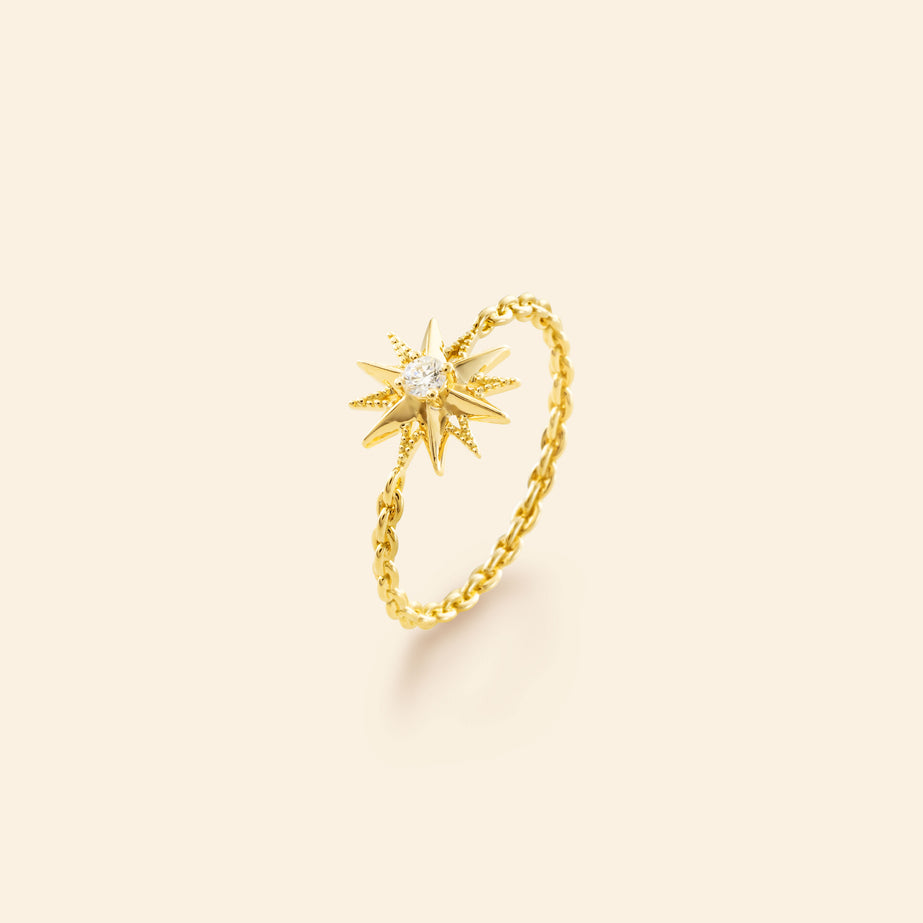 Bague or jaune avec diamants joaillerie fine Mellerio