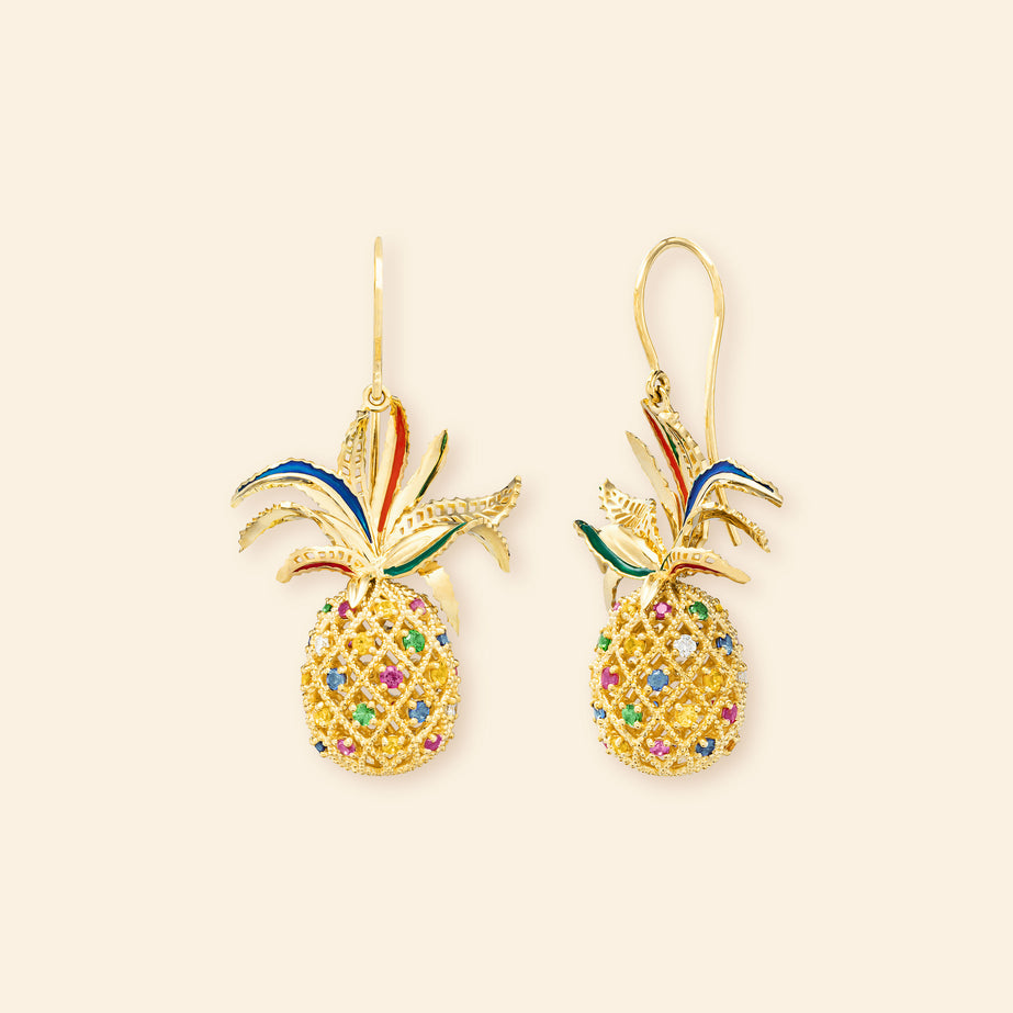Boucles d'Oreilles Ananas