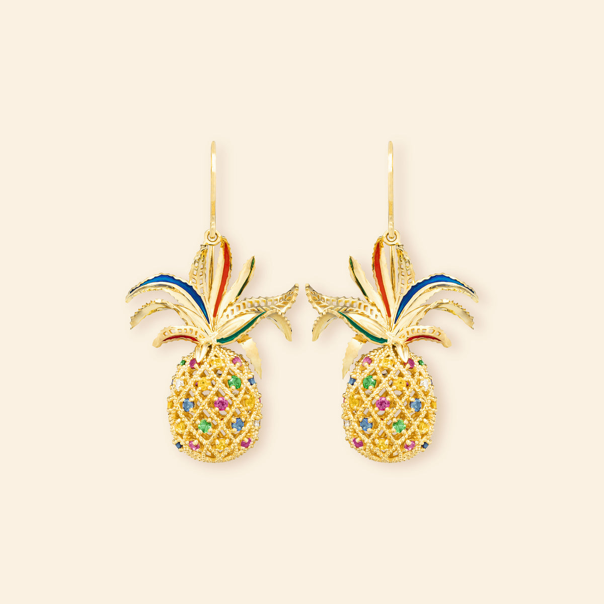 Boucles d'Oreilles Ananas