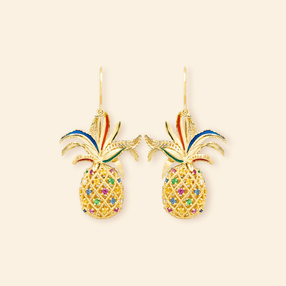 Boucles d'Oreilles Ananas