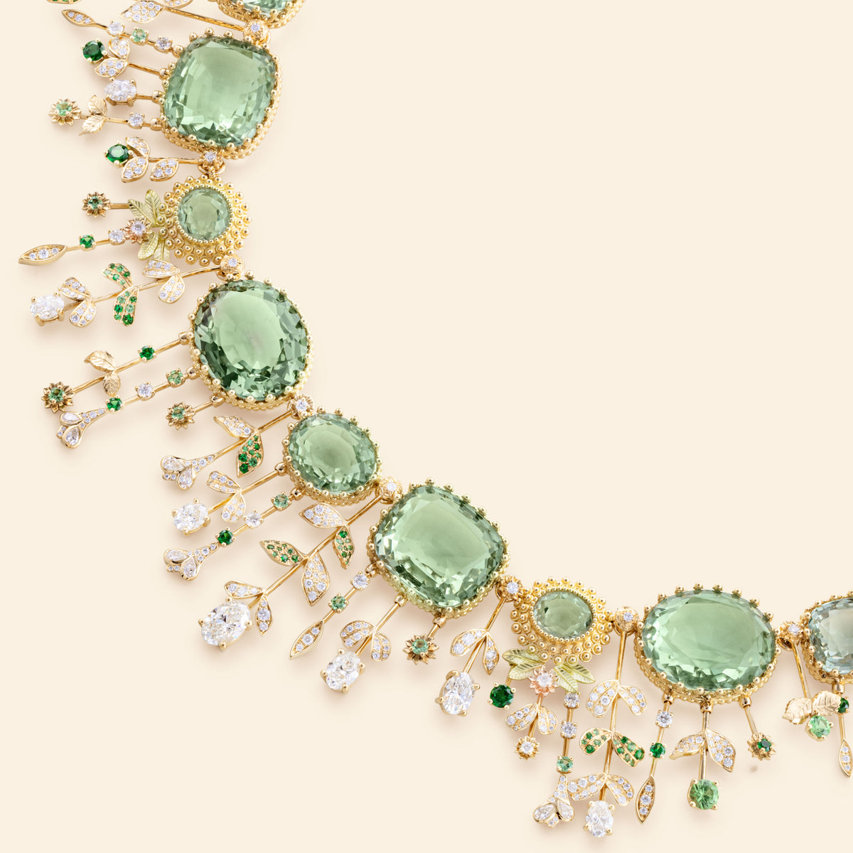 Jardin Pierreries Necklace Prasiolites
