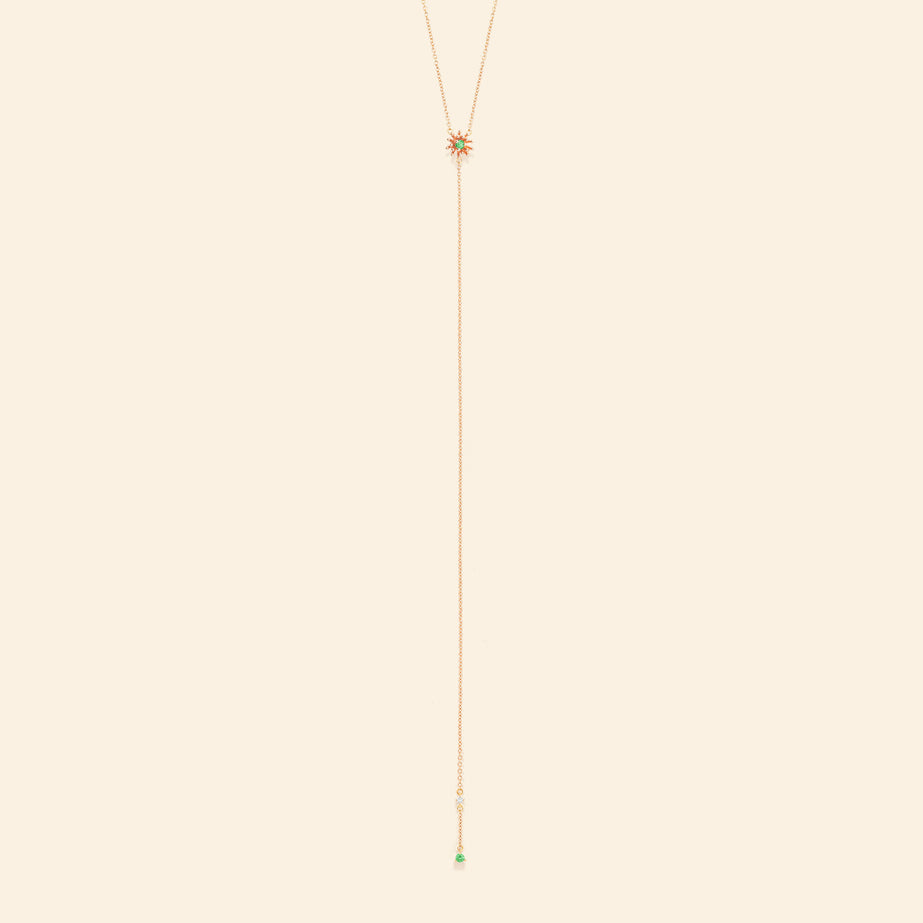 Petit Cactus Vert Y Necklace Pink Gold Mellerio