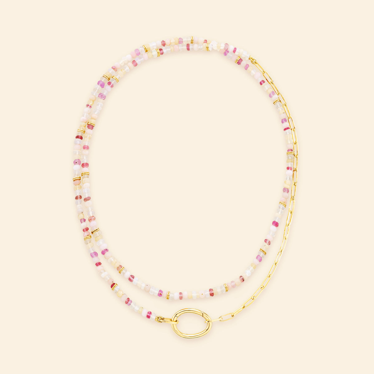 Lien Pierres L Light Pink Necklace