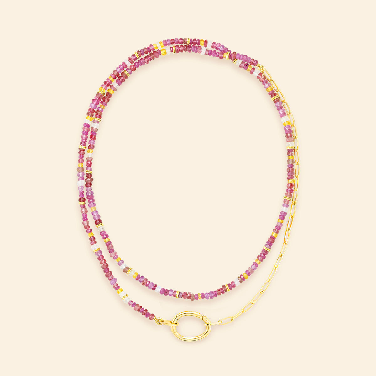 Collier en or jaune avec pierres roses Mellerio