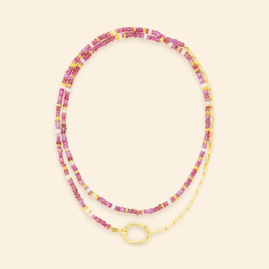 Collier en or jaune avec pierres roses Mellerio