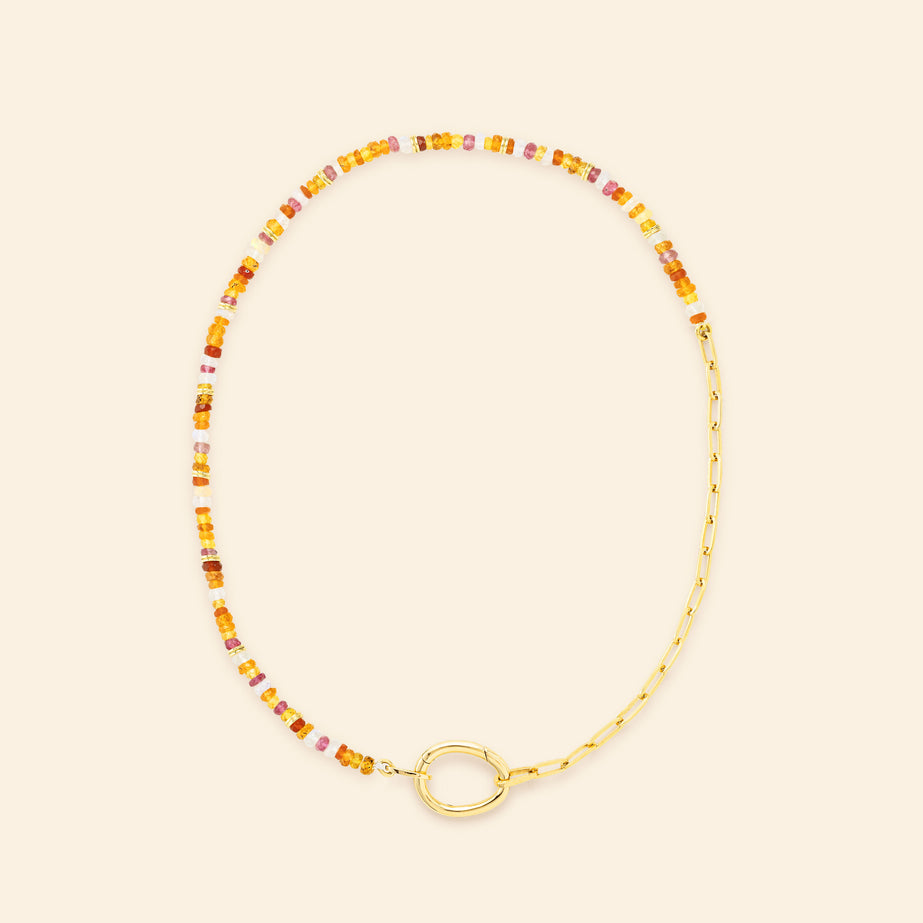 Collier joaillerie en or jaune avec pierres Mellerio