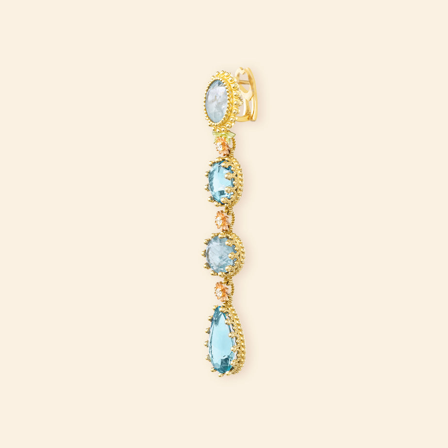 Pierreries Blue Line Earring