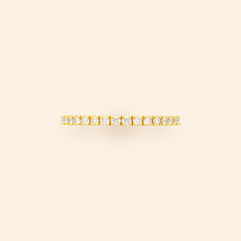 Micro Serti Wedding Band Yellow gold