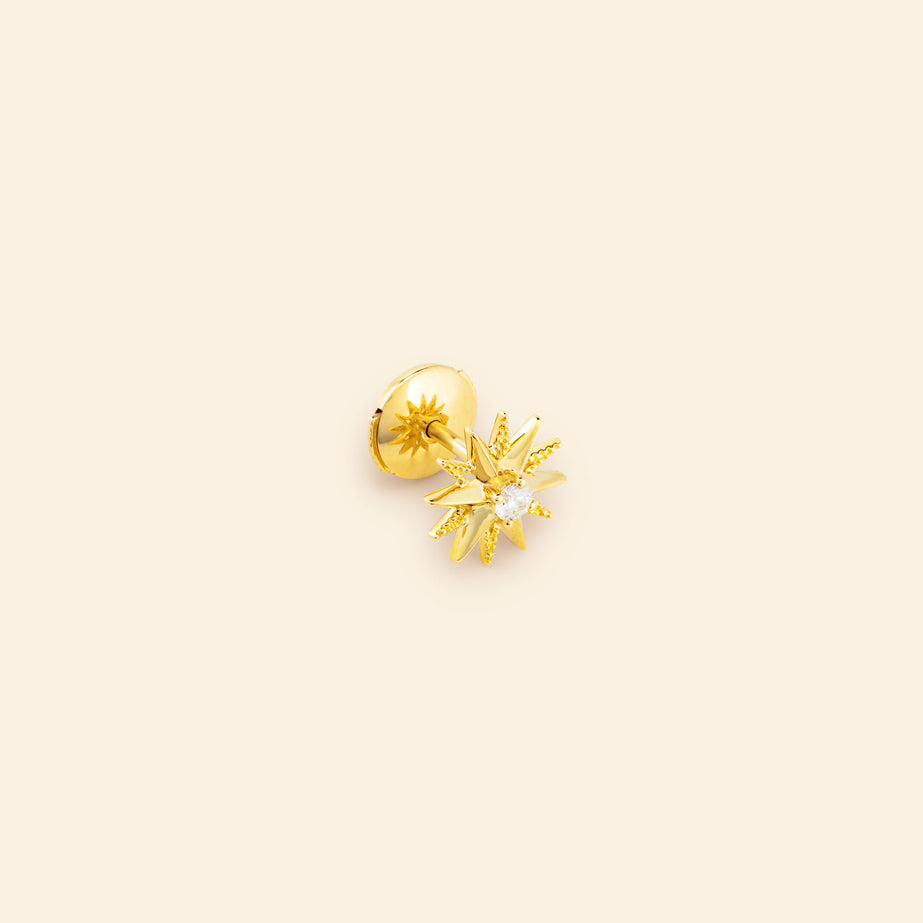 Puce d'oreille joaillerie fine or jaune Mellerio