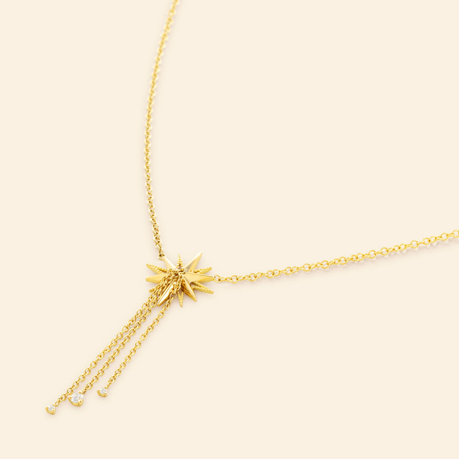 Collier or jaune avec chaines et diamant joaillerie fine Mellerio