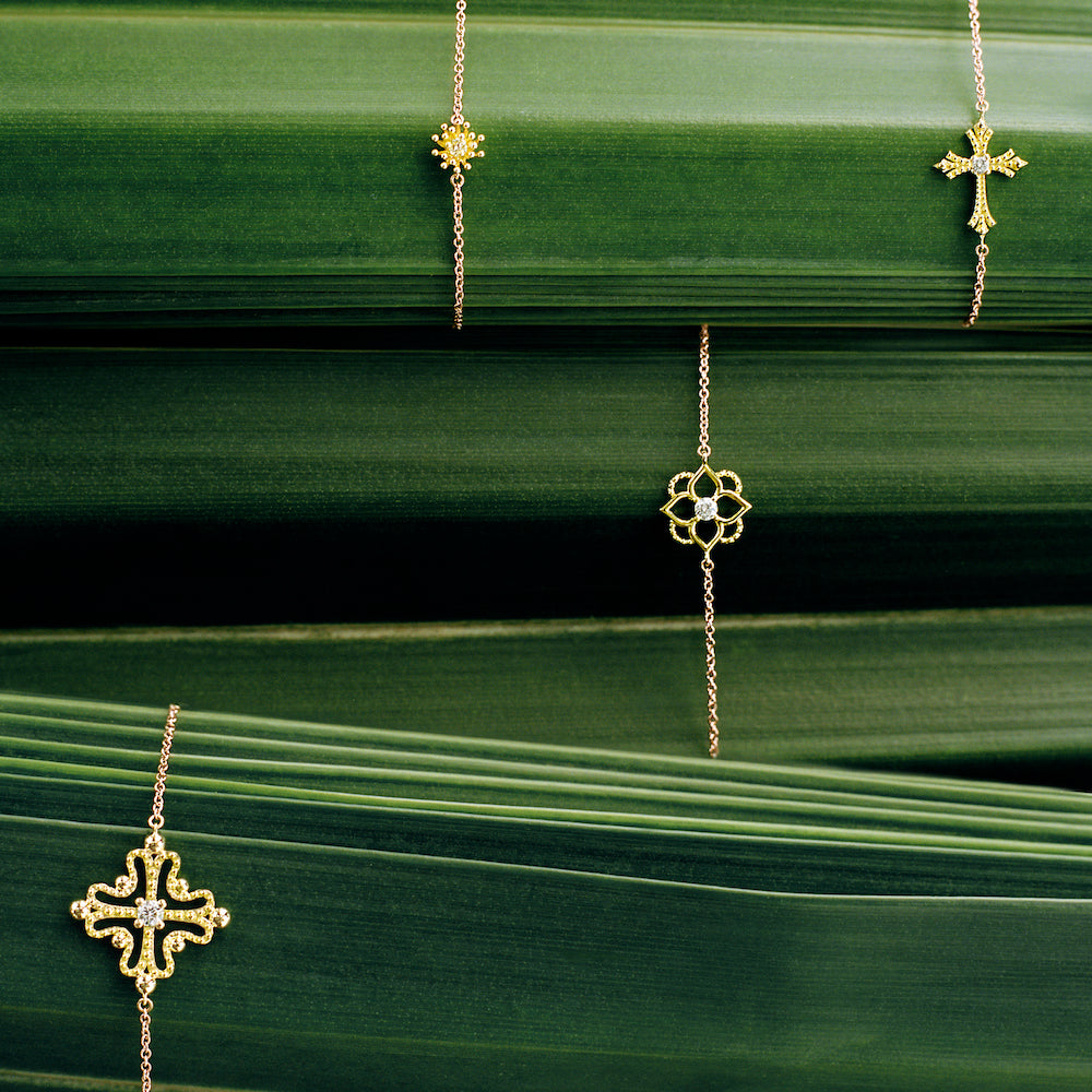 Nina Bracelet Diamond Green Gold Mellerio
