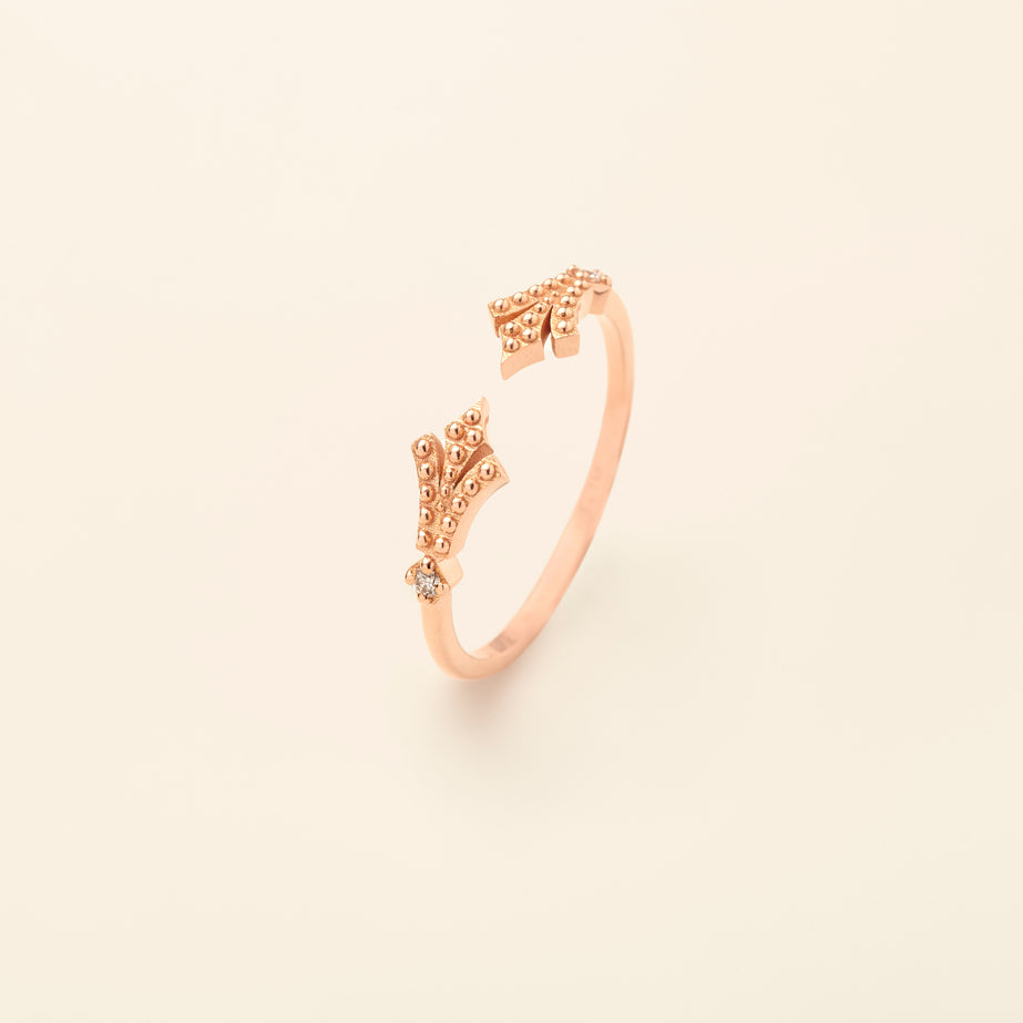 George Ring Diamond Pink Gold Mellerio