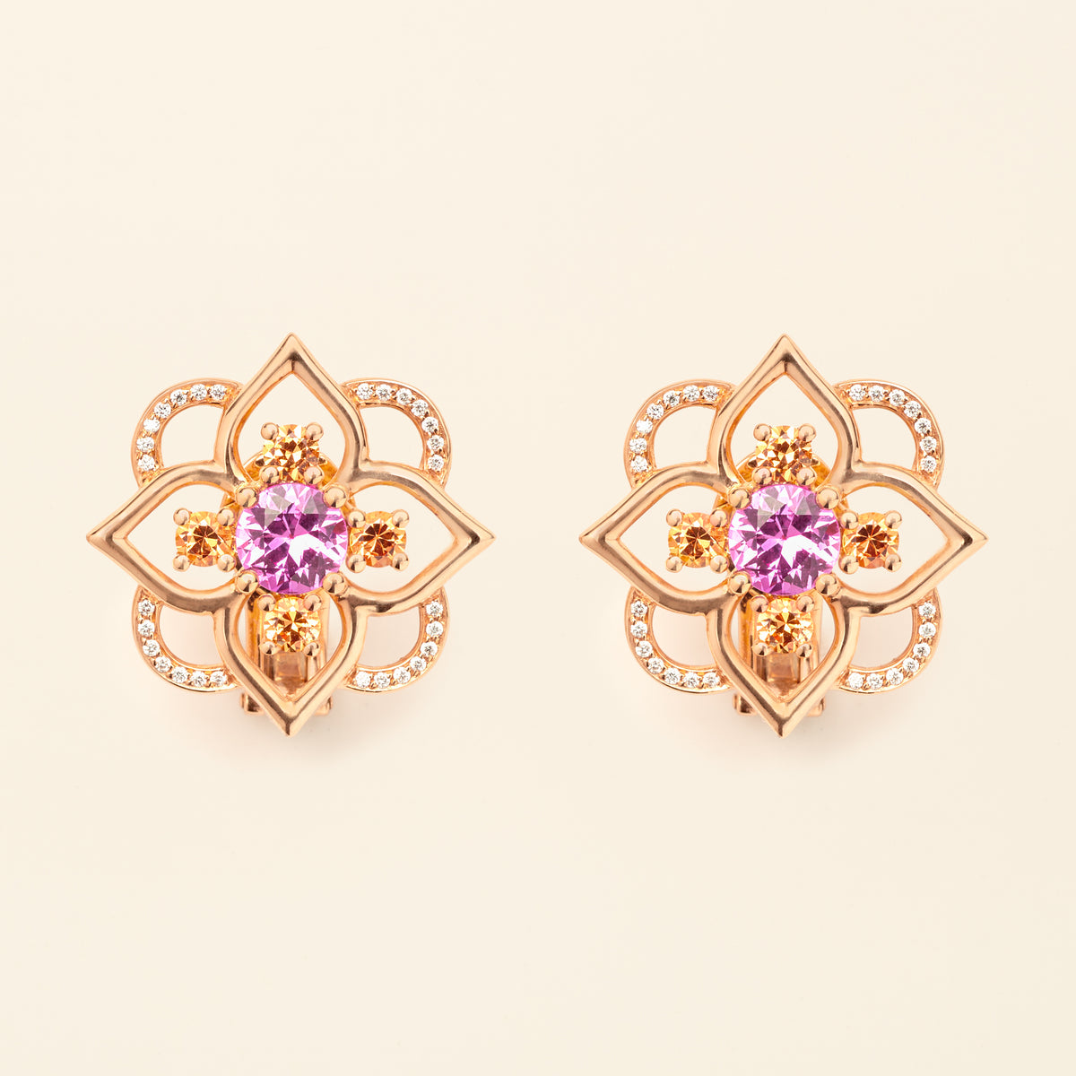 Giardino Medium Earrings Pink Sapphire