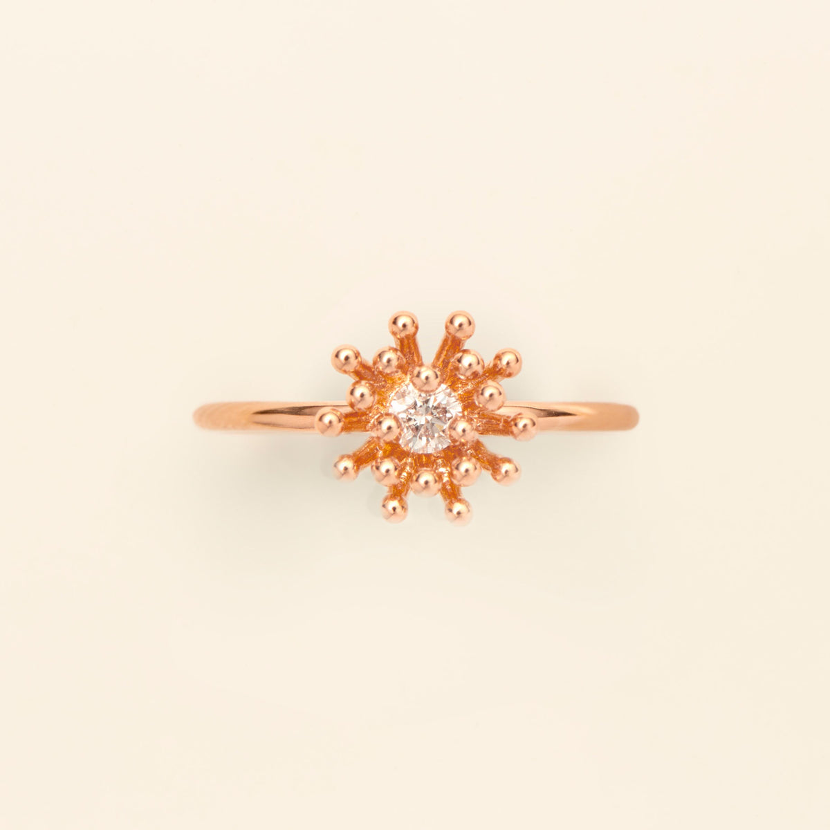 Cactus Vanille ring Diamond Pink Gold Mellerio