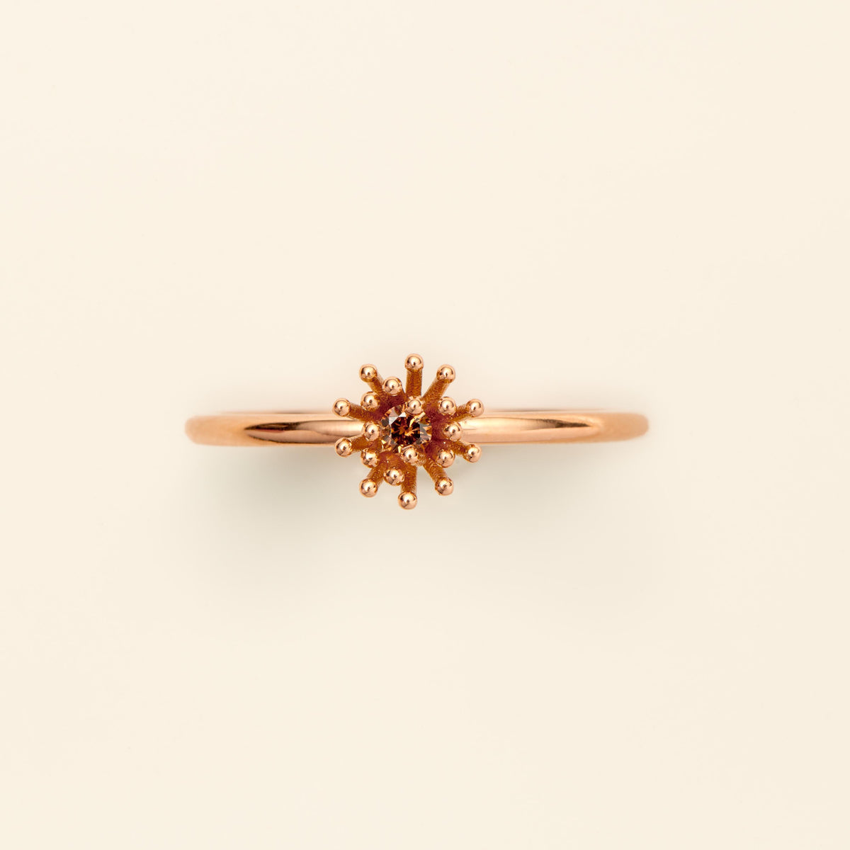 Bague Le Petit Cactus Vanille Diamant Brun PM